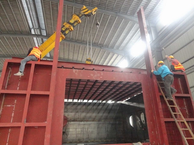 Steel structure assembly completed Steel structure assembly completed