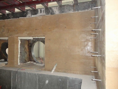 Weld pool furnace wall material construction